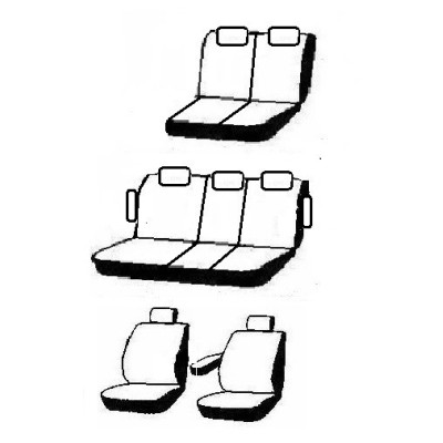 Autopotahy na Mazda 5, 7 míst, od r. 2005 - 2010, Authentic Doblo vlnky černé