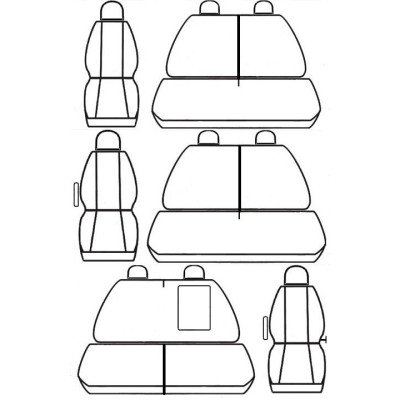 Autopotahy na Ford Transit Custom, od r. 2012, 9 míst, Authentic Premium vlnky černé