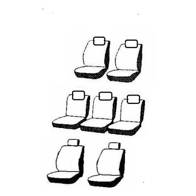 Autopotahy na Volkswagen Sharan II., 7 míst, od r. 2010, Authentic Doblo vlnky černé