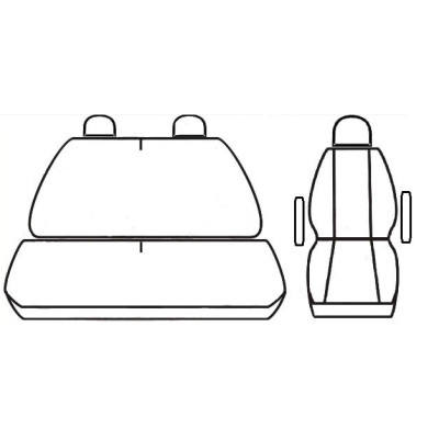 Autopotahy na Volkswagen Transporter T6 a Multivan, 3 místa, od r. 2015, Lux style barva černá