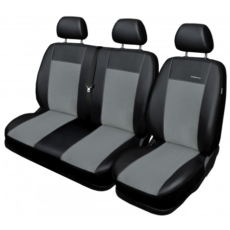Autopotahy na Volkswagen Transporter T6 a Multivan, 9 míst - 1+2,2+1, 3, od r. 2015, Eco Lux barva šedá/černá