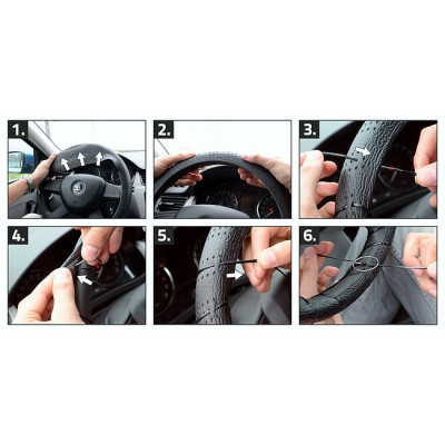 Potah volantu omotávací černý