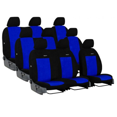 Autopotahy na Ford Transit, 9 míst, od r. 2014, nedělená zadní opěradla, Elegance alcantara černo modré