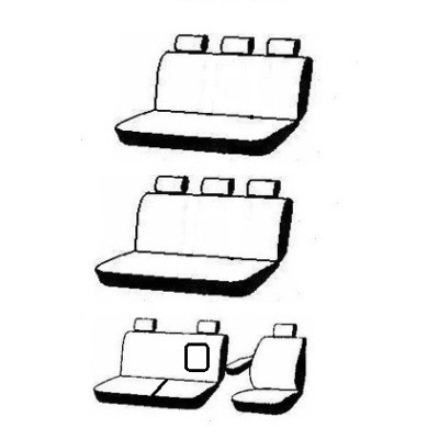 Autopotahy na Ford Transit, 9 míst, od r. 2014, nedělená zadní opěradla, Elegance alcantara černo modré