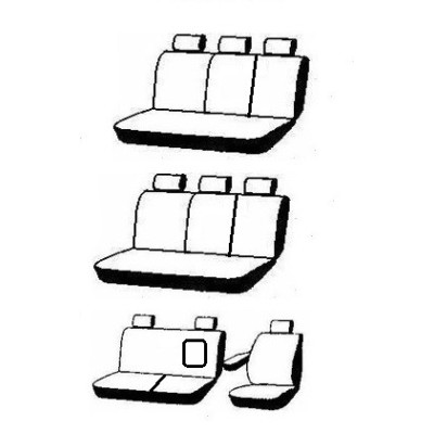 Autopotahy na Ford Transit, 9 míst, od r. 2014, dělená zadní opěradla, Elegance alcantara černo modré