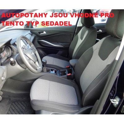 Autopotahy na Opel Grandland X, od r. 2017, Elegance alcantara černo modré