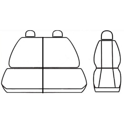 Autopotahy Lux style na Peugeot Partner II., 3 místa, od roku 2008, barva šedo černá