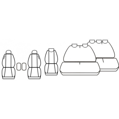 Autopotahy na Peugeot Traveller, 8 míst - 1+1,2+1, 3, od r. 2016, Dynamic Žakar tmavý