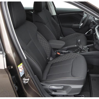 Autopotahy na Škoda Kamiq, od r. 2019, Elegance alcantara černo šedé