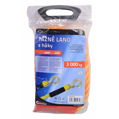 Tažné lano 3000 kg s karabinami
