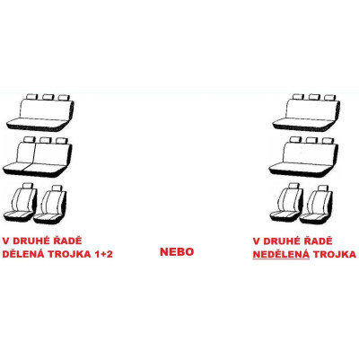 Autopotahy na Volkswagen Transporter T4, 8 míst, od r. 1990 - 2003, Authentic Premium vlnky černé