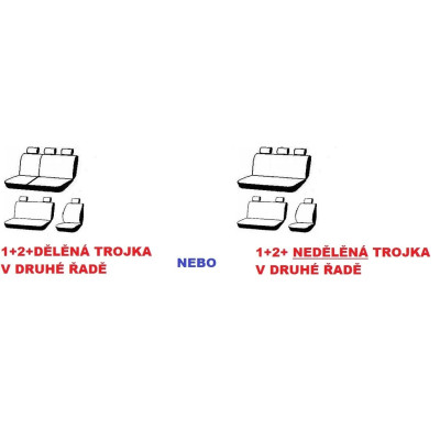 Autopotahy na Volkswagen Transporter T4, od r. 1990 - 2003, 6 míst, Authentic Doblo vlnky černé