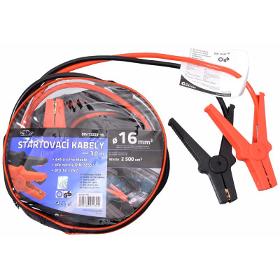 Startovací kabely 16, délka 3m, pro ben. motory do 2500cm3