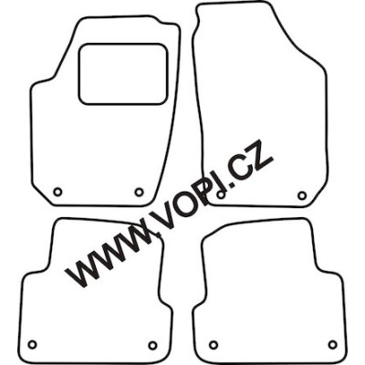 Textilní autokoberce na míru Colorfit Tunning - Velur na Škoda Fabia II.