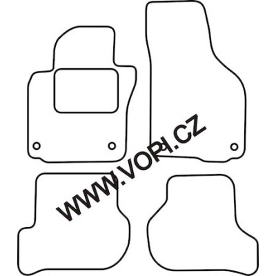 Textilní autokoberce na míru Perfectfit na Škoda Octavia II., od 06/2004 - 12/2007