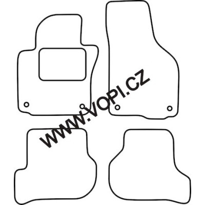 Textilní autokoberce na míru Perfectfit na Škoda Octavia II., od 01/2008 - 01/2013