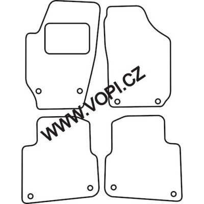 Textilní autokoberce na míru Perfectfit na Škoda Roomster, od r. 2006 - 2010