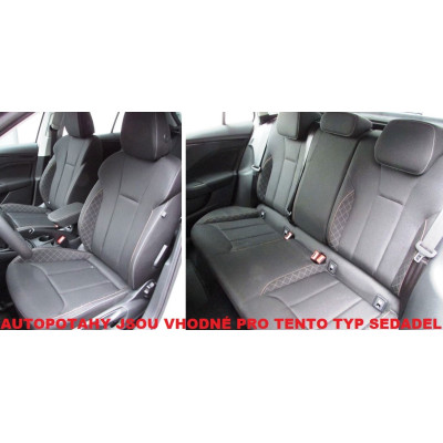 Autopotahy na Škoda Scala, bez zadní loketní opěrky, od r. 2019, Authentic Doblo Žakar