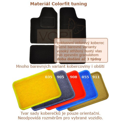 Textilní autokoberce na míru Colorfit Tunning - Velur