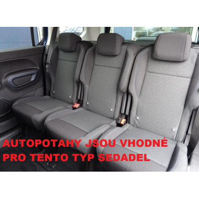 Autopotahy na Citroen Berlingo III., od r. 2018, 7 míst, Authentic Doblo vlnky černé