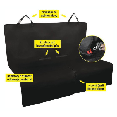  Deka ochranná do auta pro psa - zadní sedadla