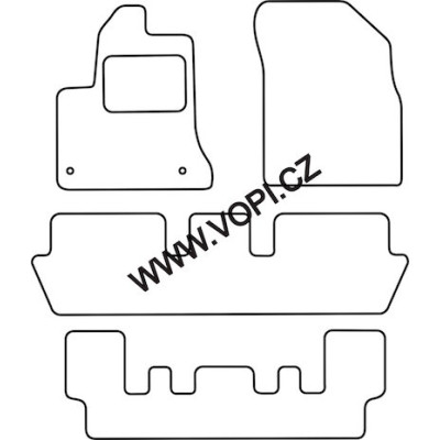 Textilní autokoberce na míru Perfectfit na Citroen C4 Picasso, 7 míst, od roku 2006 - 2013