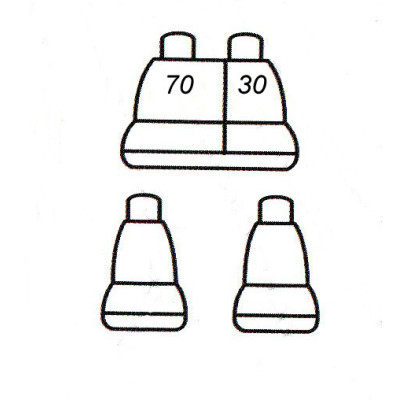 UNI 8 Ponza, barva šedá, autopotahy na vozidla s dělenými zadními sedadly
