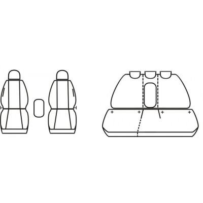 Autopotahy na míru Authentic na Škoda Kodiaq, 5 míst, Caro II., barva prošití žlutá, béžová, hnědá, oranžová a zelená