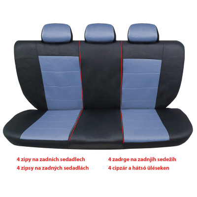 Autopotahy univerzální ELEGANCE, výšivka OCTAVIA, černá/modrá