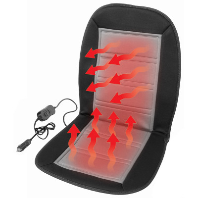 Autopotah sedadla vyhřívaný s termostatem LADDER, šedý 12V