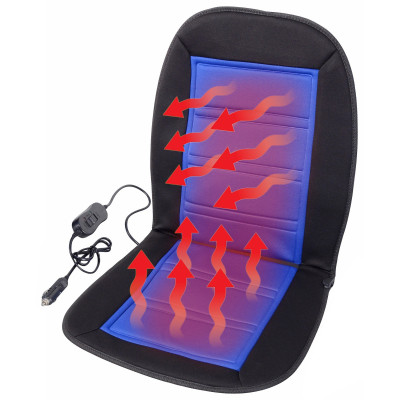 Autopotah sedadla vyhřívaný s termostatem LADDER, modrý 12V