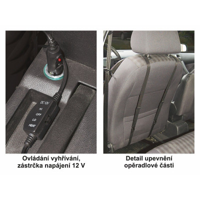 Autopotah sedadla vyhřívaný s termostatem TEDDY 12V