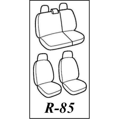 Autopotahy Lux style na Škoda Fabia I., dělená zadní sedadla, 5 OH, barva šedo černá