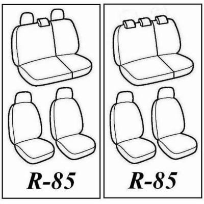 Autopotahy Elegance alcantara na Škoda Fabia II., dělená zadní sedadla, černo šedé