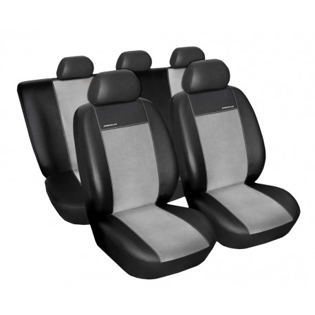 Autopotahy Eco Lux na Škoda Fabia II., dělená zadní sedadla, barva šedá/černá