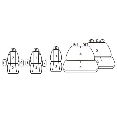 Autopotahy na Volkswagen Transporter T5, 8 míst, Dynamic Žakar tmavý