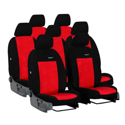 Autopotahy na VW Touran, od 2015, 7 míst, Elegance černo červené