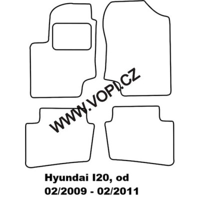 Textilní autokoberce na míru Hyundai I 20, Perfectfit
