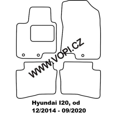 Textilní autokoberce na míru Hyundai I 20, Perfectfit