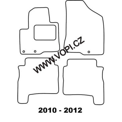 Textilní autokoberce na míru Hyundai Santa Fe, 2010 - 2019, Perfectfit