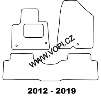 Textilní autokoberce na míru Hyundai Santa Fe, 2010 - 2019, Perfectfit