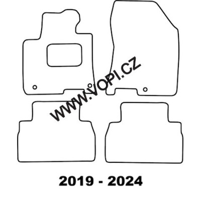 Textilní autokoberce na míru Hyundai Santa Fe, 2019 - 2024, Perfectfit