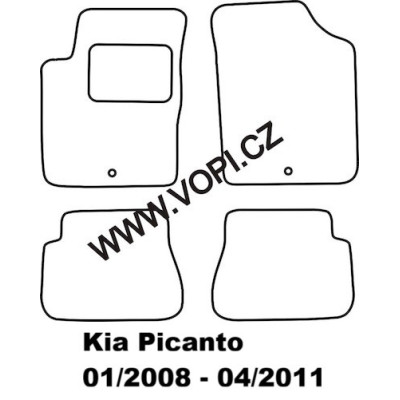 Textilní autokoberce na míru Kia Picanto, Royalfit - Velur extra