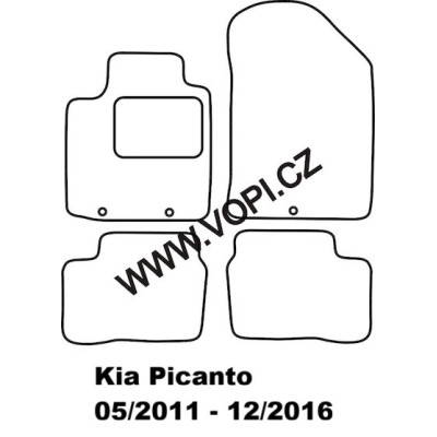 Textilní autokoberce na míru Kia Picanto, Royalfit - Velur extra