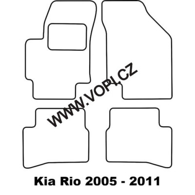 Textilní autokoberce na míru Kia Rio, Royalfit - Velur extra