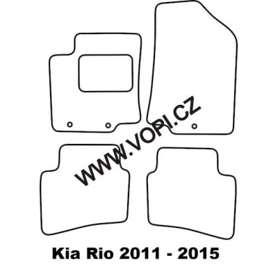 Textilní autokoberce na míru Kia Rio, Royalfit - Velur extra