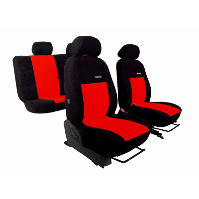 Autopotahy Elegance alcantara na Volkswagen Amarok, od roku 2009, černo červené