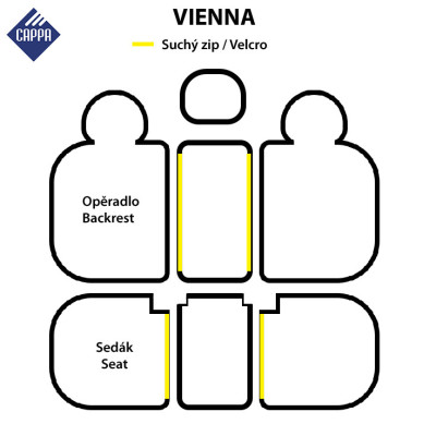 Autopotahy VIENNA černá/červená, Cappa
