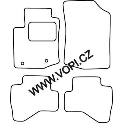 Textilní autokoberce na míru Peugeot 108, od r. 2014 - 2022, Carfit - Velur