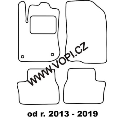 Textilní autokoberce na míru Peugeot 2008, dle roku výroby, Perfectfit